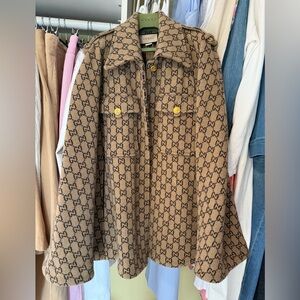 Gucci Tan Poncho with Iconic Design